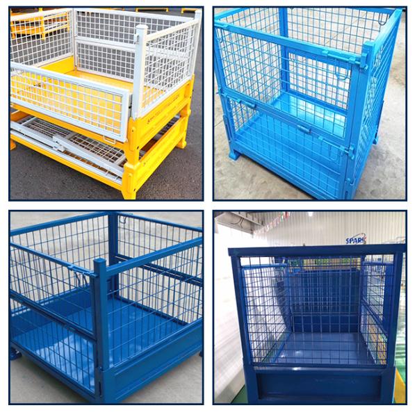 Stacking Collapsible Welded Wire Mesh Warehouse Storage Container