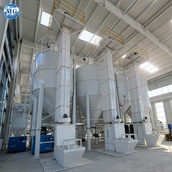 Automatic Tower Type Dry Mortar Production Line with 10-30 T/H Capacity PLC Control System and Twin Shaft Mixer