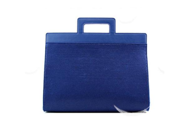Button And Soft Leather Handle 40*31cm Felt Handbag