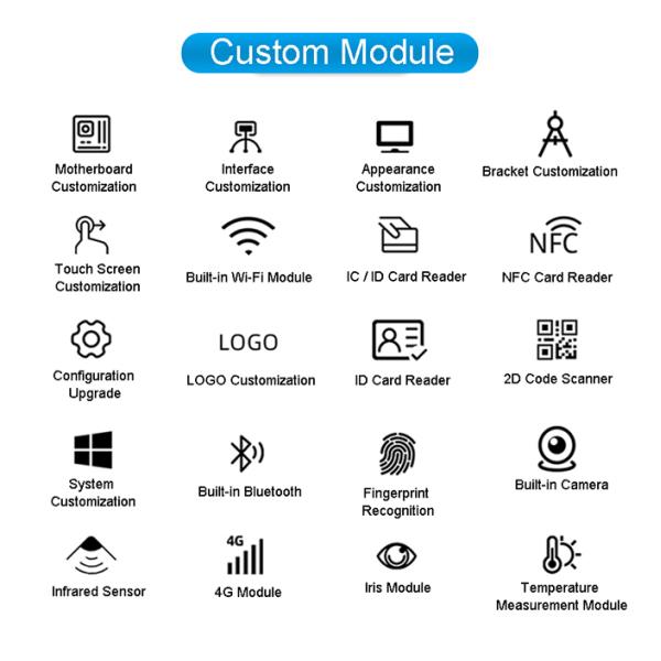 15.6 pouces IP65 Touch capacitif en acier inoxydable Android Terminal de contrôle industriel monté à l'arrière avec montage mural intégré