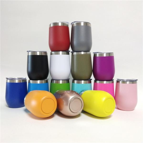 Egg Shaped Tumbler Cup 12oz Double Wall Insulated Stainless Steel with Lid