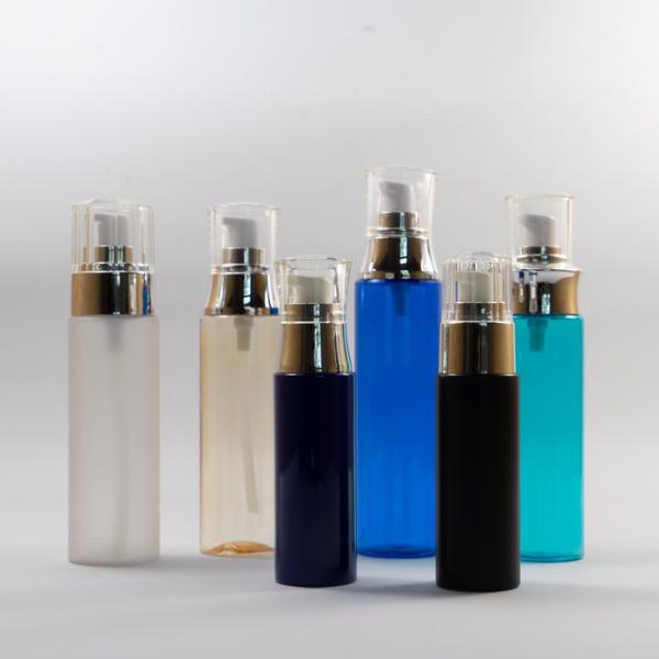 Garrafas cosméticas plásticas personalizadas da loção 230ml com a bomba de prata do colar