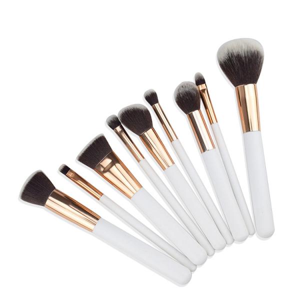 Nylon Hair 9PCS Face Makeup Brush Set Foundation Rose Gold Color