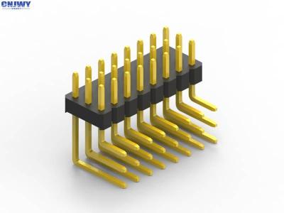 Tipo encabeçamento do MERGULHO do Pin do ângulo direito, conector masculino do encabeçamento do Pin de três fileiras