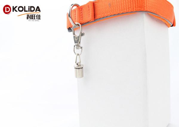 Metal Lead Cat Pet Dog LED Light Collar Tag Safety Flasher Blinker Keychain