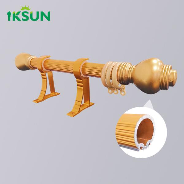 Manufacturer Luxury Window Accessories Decorative Metal Curtain Poles Pipe Window Aluminum Curtain Rod