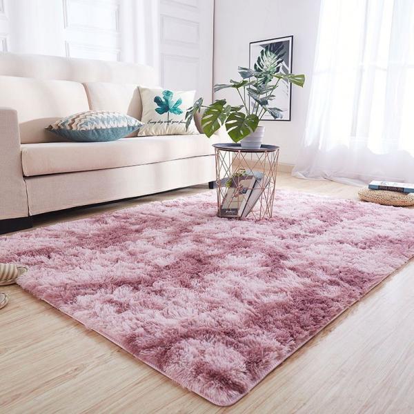 Pink Fluffy Bedroom Playroom Area Fur Rug Luxury Tie-dyed Living Room Center Carpet 2*2.4m