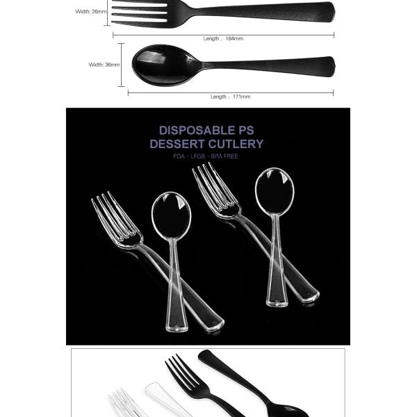 China Manufacturers Supplies disposable plastic black cutlery set for food