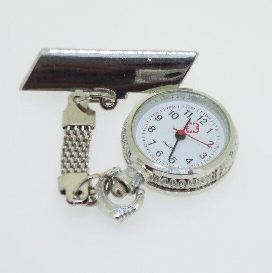 Silver Mesh Band Metal Chain Medical Watch Hospital Nurse Watch With Quality Chinese Movment SL68, Laser Back Logo