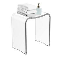 Tabouret à pas acrylique durable et transparent Petit tabouret de douche pour l'entrée Douche salle de bain Cuisine Chambre à coucher et salon