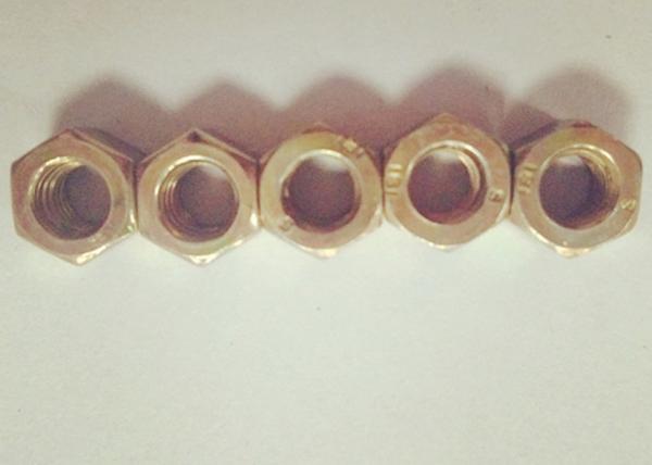 Yellow Zinc Plated M6 Hex Nut 7mm Thickness With Relatively Large Fastening Force