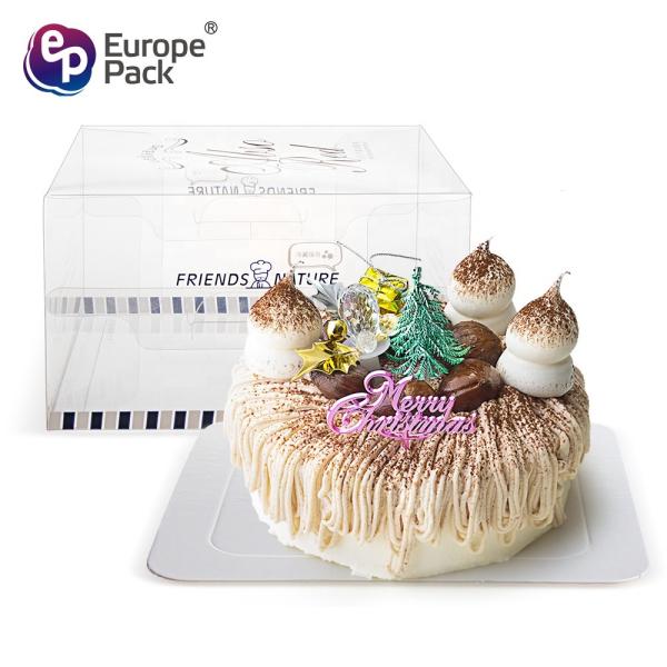 Custom Clear Wedding Birthday Party PET cake box square shape plastic cake box packages