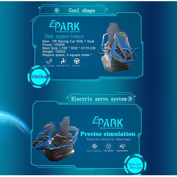 Amusement Virtual Reality Simulator Bluetooth Warrior Racing Car With 1 Seat