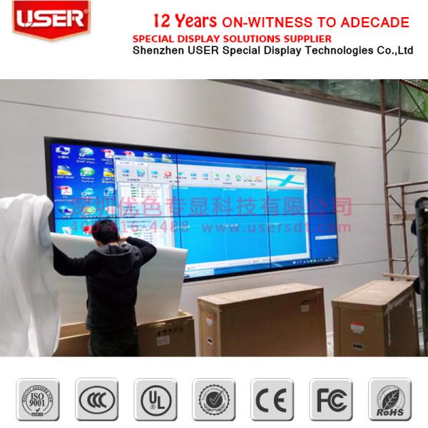 49 inch lcd video wall with 360 degree rotatable irregular video wall controller