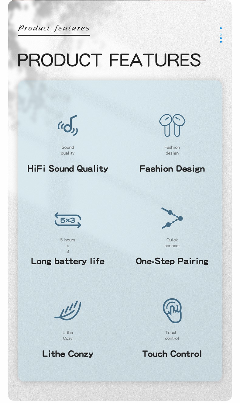 Шум наушника 5hours AD6973A4 TWS Bluetooth отменяя беспроводное Earbuds для разминки