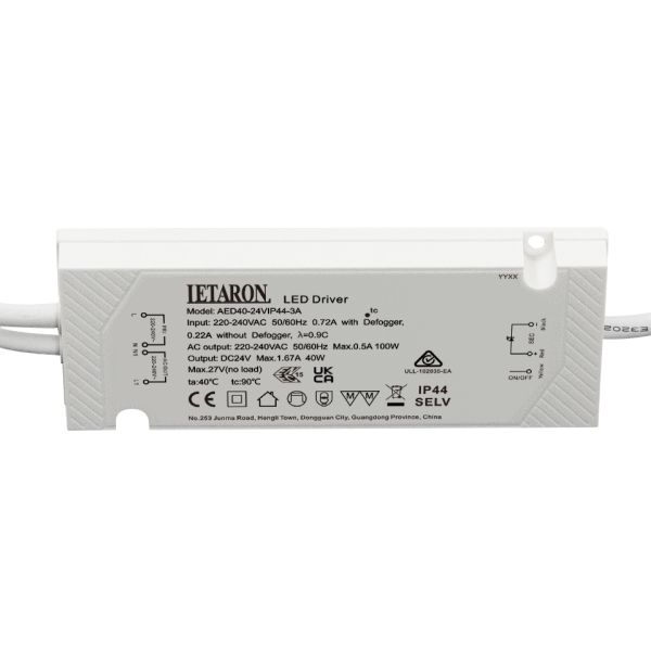 IP44 Waterproof Led Driver Slim Led Transformer 40w 24vdc