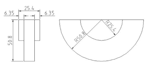Блоки тарировки Ut OEM расстояния ASTM E164 DC
