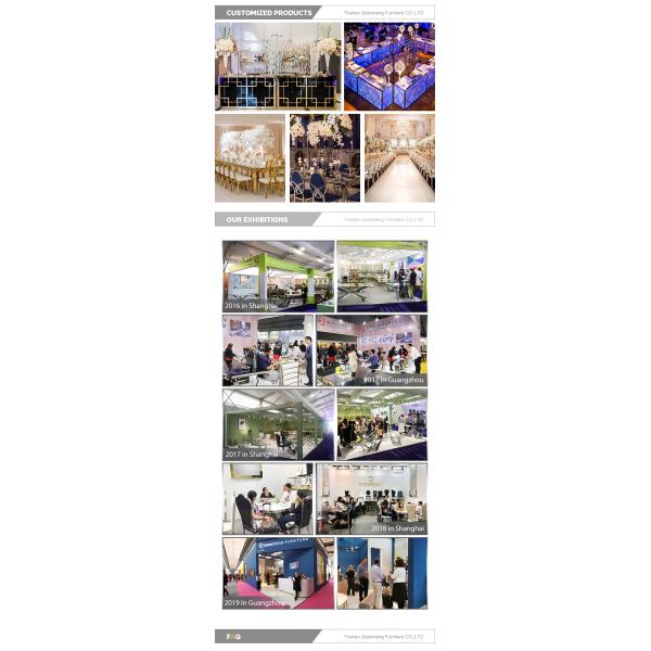 Qiancheng стеклянные верхние SS утешает ноги нержавеющей стали золота таблицы