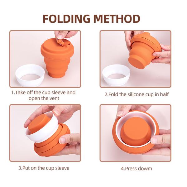 8 унций 10 унций 12 унций Силиконовая бутылка с складной водой Нетоксичная