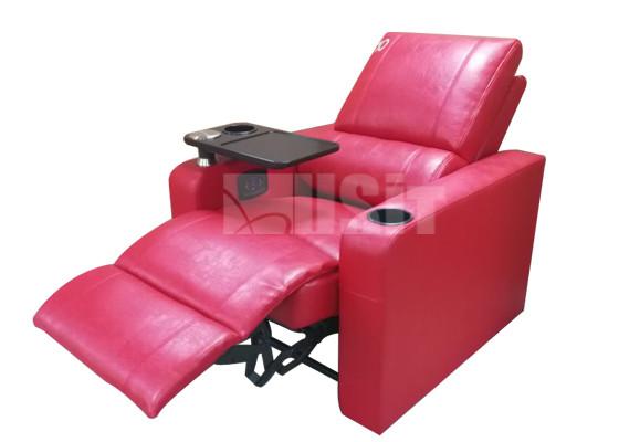 Corner Sofa Theater Room Seating , Electric Recliner Chair With Rotary Tray Table