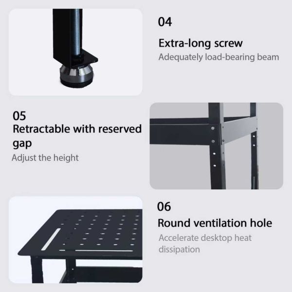 Adjustable Height Welding Workbench Collapsible Ventilated Hole Heavy Duty Load Bearing Screw Leveling Feet