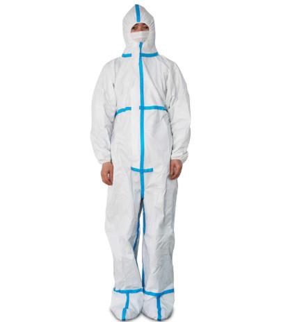 Flame Retardant Disposable Protective Coveralls With Elastic Wrist / Ankle / Waist