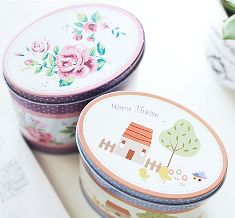 115 x 55 x 165mm Wedding Holiday Cake Tin Box Oval Shaped For Chocolate Packaging