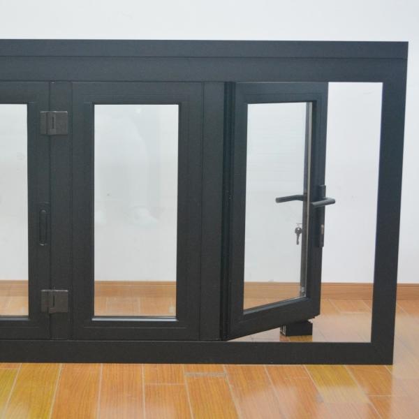 EPDM Sealing Aluminum Bifold Windows Modern Double Glass Soundproof House Windows