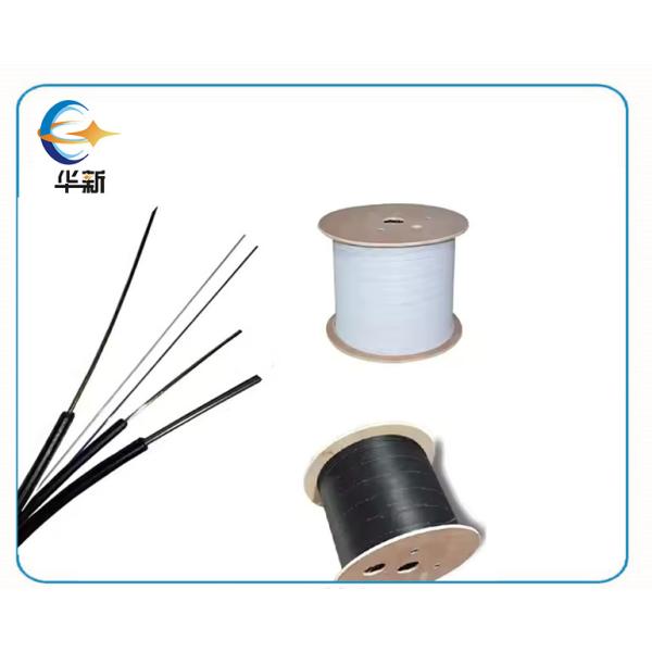 1/2/4 Cores FTTH Fiber Drop Cable Black LSZH With Messenger Steel / FRP Strength Member