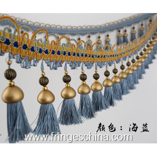 Handmade fashionable chain beads lace tassels fringes for curtain/sofa/pillow/stage decoration