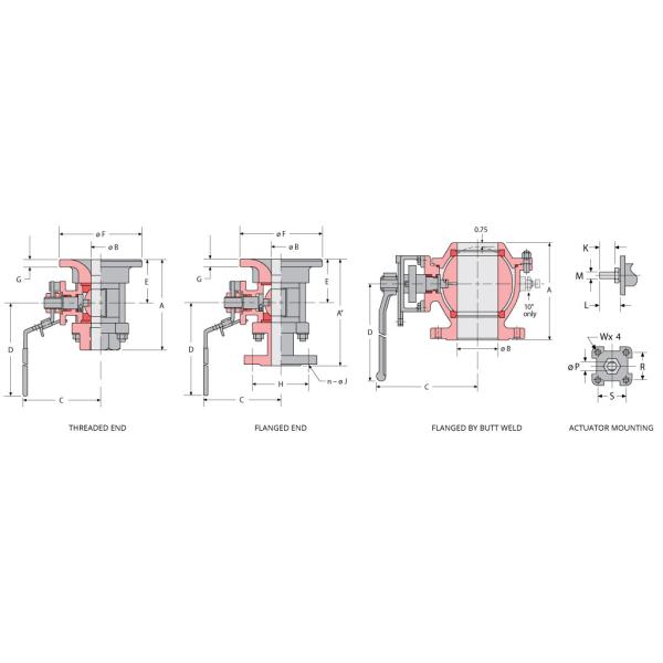 316 / 316L Stainless Steel Industrial Ball Valves , Tank Bottom Valve ¼” – 6