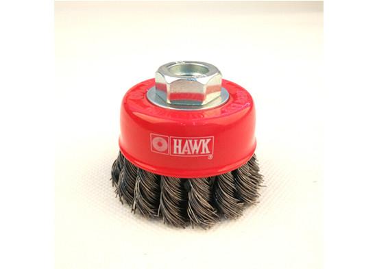 steel wire cup brush, knotted with 5/8-Inch-11 threaded Arbor,2-3/4-Inch by 0.02 inch
