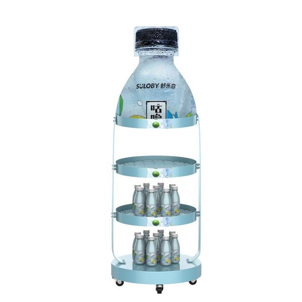 Bottle Shape Bathroom  POP POS Display Stand For Juice Display Rack