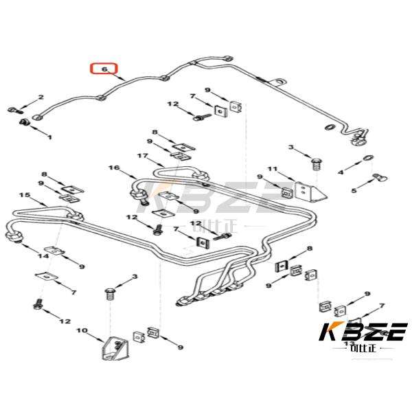 КБЗЕ высококачественный КАММИНС 4БТ дизельный двигатель 3927633 линия возвращения топливного масла для экскаватора ХЮНДАЙ