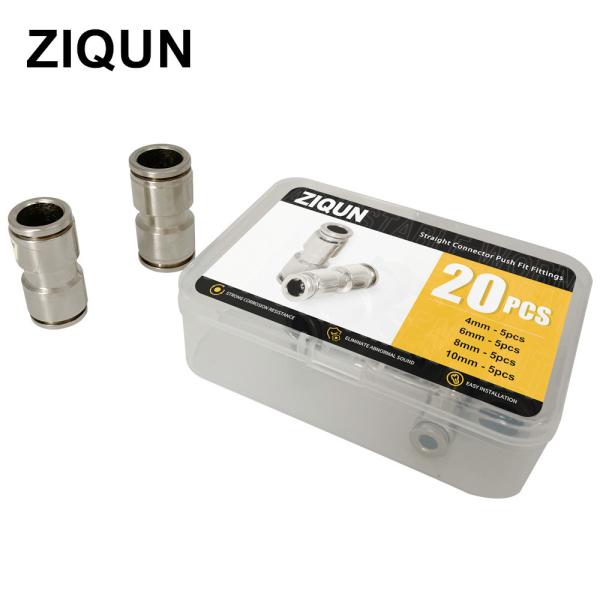 ZIQUN Brass Fittings, push fit Coupling quick connector Straight connector push fitting stainless steel push fittings