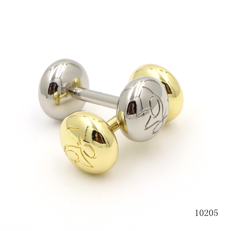 Shiny Metal Bag Accessories Dumbbell Shape Zinc Alloy Hardware 55mm For Decorations