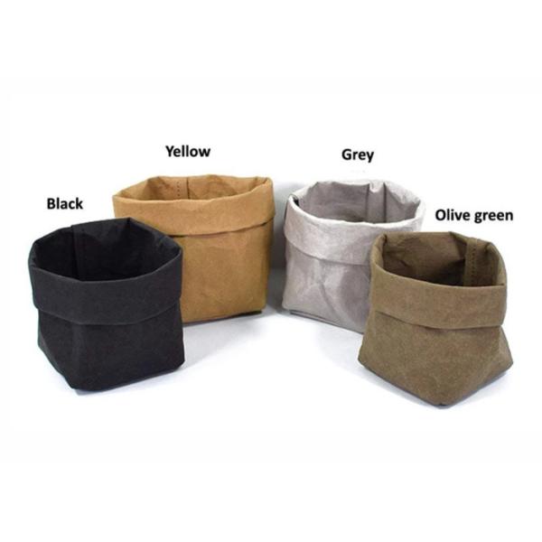 Recycled Kraft Paper Storage Bags Grocery Toys Washable Paper Storage Bags