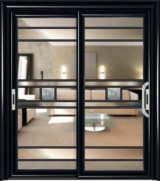 Interior Soundproof Aluminium Framed Glass Kitchen Doors 2.0mm