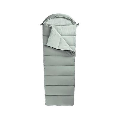 3 Season Single Semi Rectangular Camping Sleeping Bags Packable Gray Camping Bag With Hood