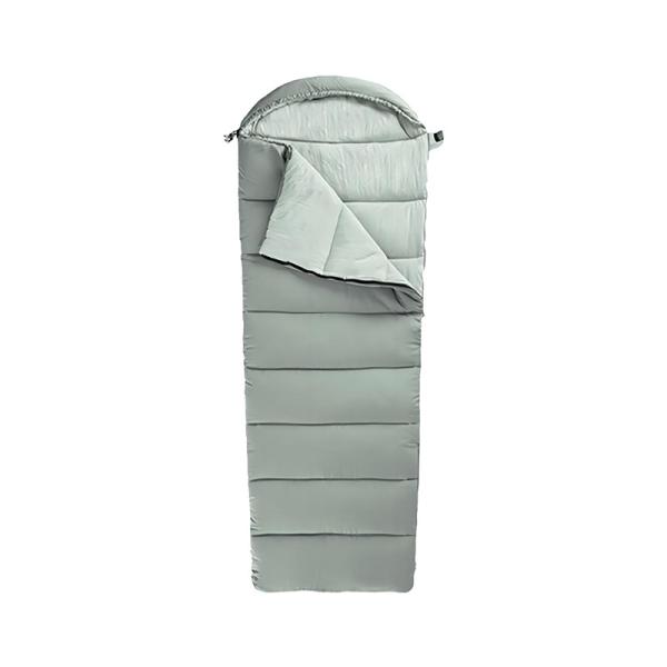 3 Season Single Semi Rectangular Camping Sleeping Bags Packable Gray Camping Bag With Hood