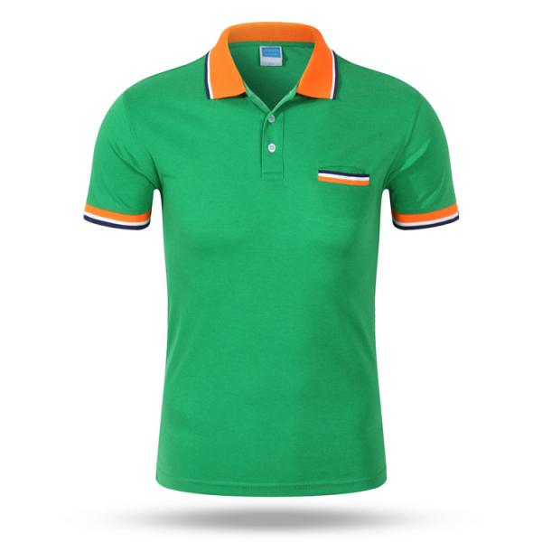 Cotton T Shirts Embroidered Printed Logo Cotton Men's  Contrast Business Uniform Polo T Shirt