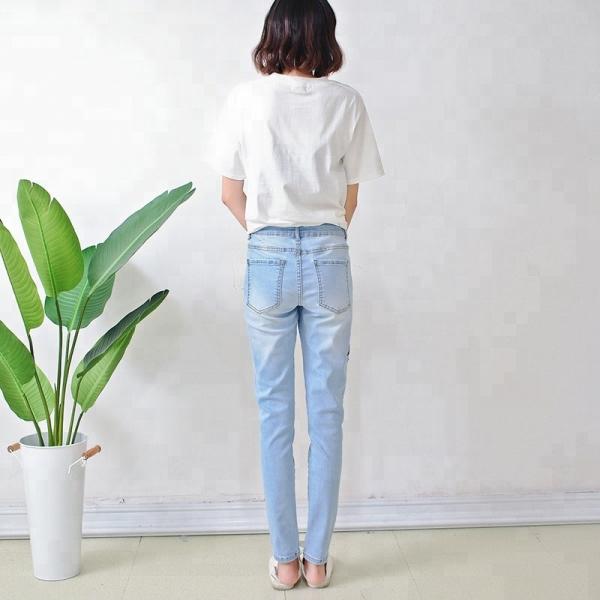 Skinny Fit Women Denim Skinny Jeans , Long Denim Pants For Young Ladies