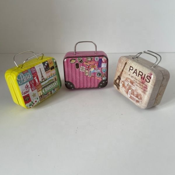 Small Rectangle Gift Box Tin Square Tinplate Container for Toy Craft Cosmetic