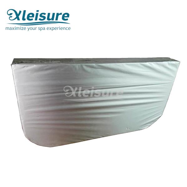 Vinyl Retractable Swim Spa Covers Safe Floating Hot Tub Cover Light Brown