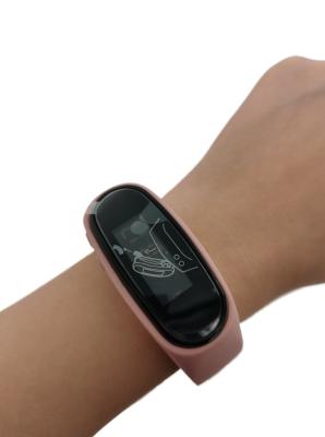 Rectangle Pink Silicone Wearable Step Tracker Simple Wrist Pedometer