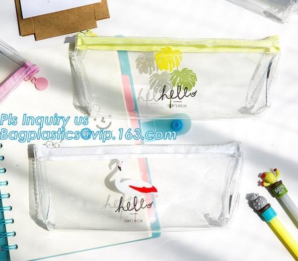 Eco Friendly Silicone Cylinder Zipper Bag, pu book band with elastic band, student pecil bag, Multi-Purpose Clip-On Zipp