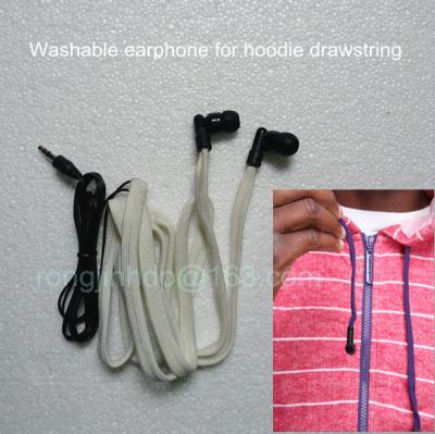 China supplier Washable headphone woven tap earphone for garment drawstring