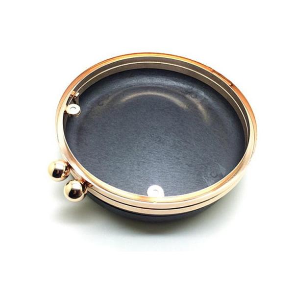 Sister Balls Clasp Round Purse Frame Gold Minaudiere Clutch Frame