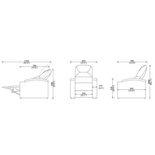 Одно место изогнутое УСИТ софы Реклинер подлокотника электрической роскошное современное Стлыле