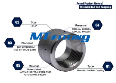ASME o soquete F11/F22 de aço inoxidável de B16.11 soldado/chefe rosqueado 2000LBS para a conexão
